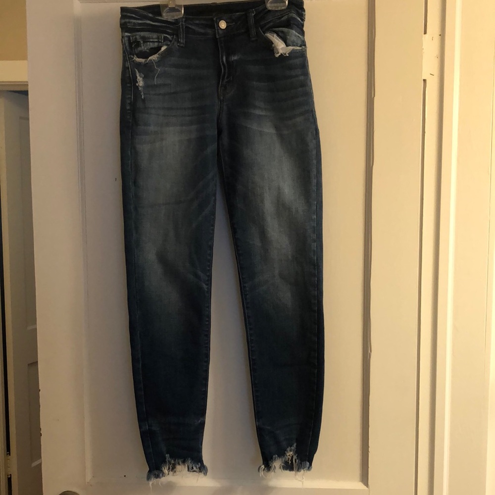 KanCan distressed high waist ankle jeans